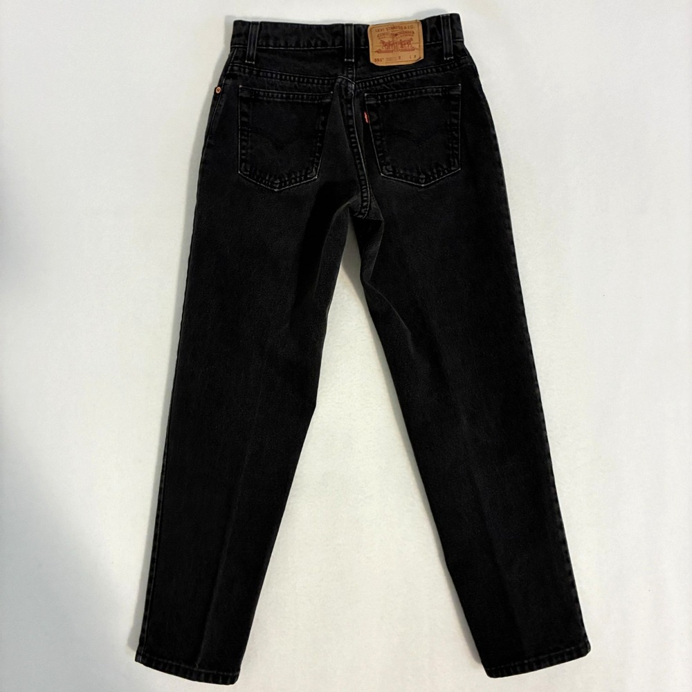 Vtg 90s Levis 551 USA Made Jeans Women's 6P Black Denim Relaxed Fit Tapered Leg